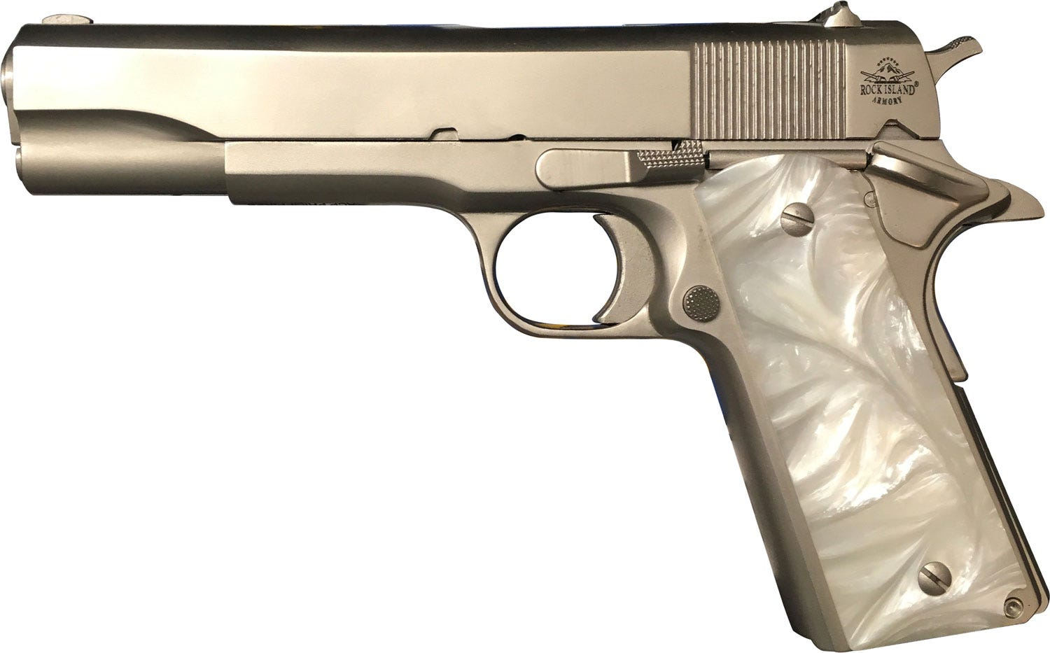 Rock Island Armory M1911-A1 GI Nickel .45 ACP 5″ Barrel 8