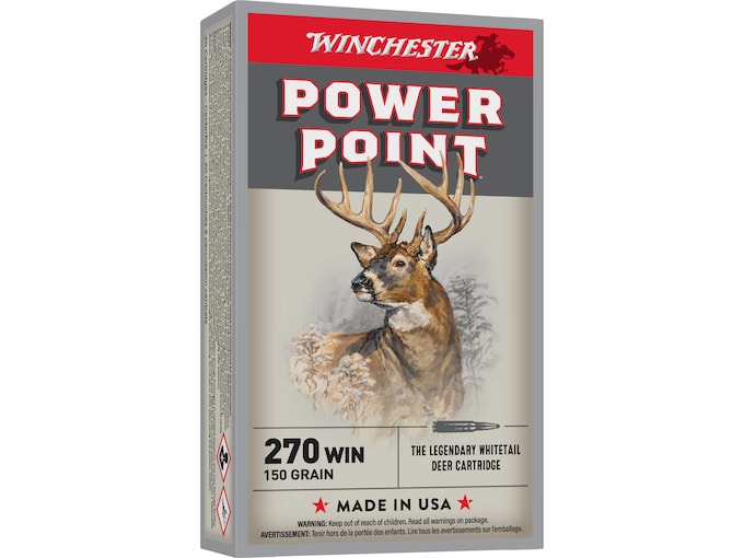 Winchester Power Point 270 Winchester Ammo 150 Grain Jacketed Soft Point 200rounds - Best Price