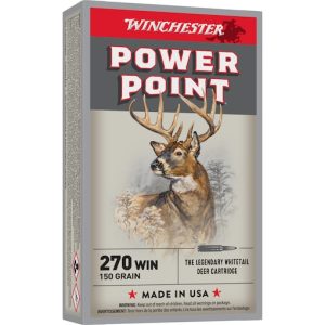 Authentic Winchester Power Point 270 Winchester Ammo 150 Grain Jacketed Soft Point 200rounds