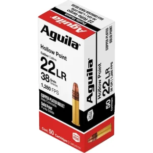 In Stock: Aguila Super Extra High Velocity 22LR Ammo 38 Grain Plated Hollow Point