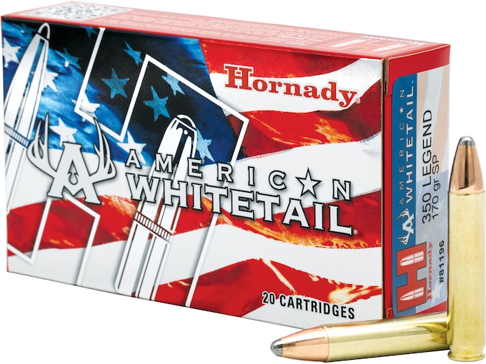 Authentic Hornady American Whitetail 350 Legend Ammo 170 Grain Hornady Interlock Jacketed Soft Point 300rounds