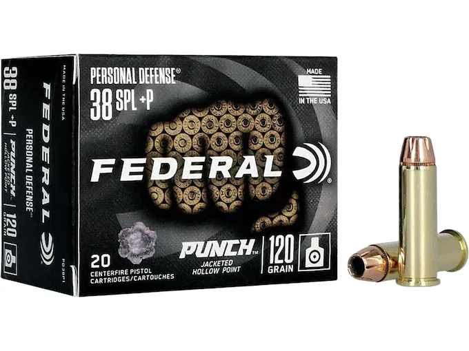 Real Federal Personal Defense Punch 38 Special +P Ammo 120 Grain Jacketed Hollow Point 200