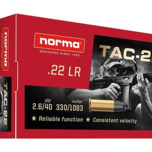 Norma TAC-22 Ammunition 22LR 40 Grain Lead Round Nose - Best Price
