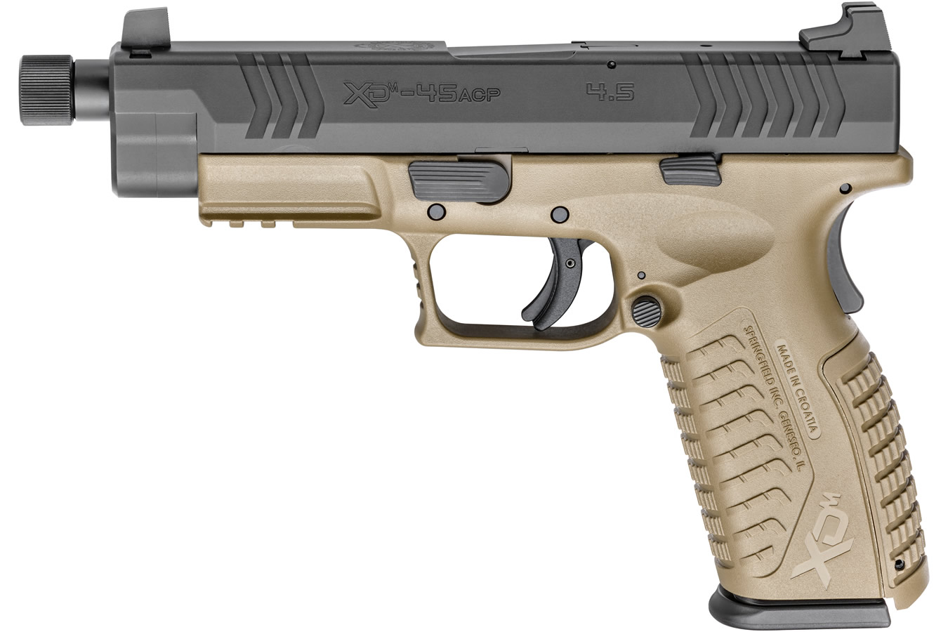 Springfield XDM .45ACP 4.5 Flat Dark Earth (FDE) Essentials Package with Threaded Barrel Springfield XDM .45ACP 4.5 Flat Dark Earth (FDE) Essentials Package with Threaded Barrel - Firearms - Los Ranchos Gun Shop